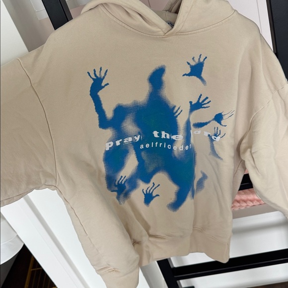 Aelfric Eden Tan Hoodie with Blue Graphic - Picture 3 of 3